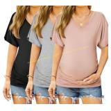 Ekouaer 3 Pack Maternity V-Neck Dolman Tops Sz S