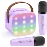 YLL Kids Karaoke Machine with 2 Mics (Purple)