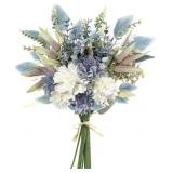 2ct Aoztio Silk Blue Flowers Bouquet, Home Decor