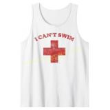 Summer Humor Pool Lifeguard TShirt I Cant Swim Sz