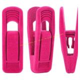 Trgowaul Hot Pink Velvet Hangers Clips, 20 pc
