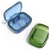 2 Pack 3-Compartment Pill Box, Moisture Proof