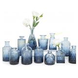 SUPMIND Glass Bud Vase Set of 12, Blue Vases