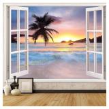 Leeisysme Beach Landscape Tapestry 5x6ft