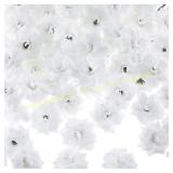Syhood 1.77" White Silk Roses Decor