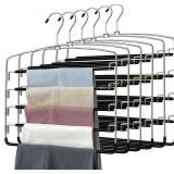 Pants Hangers 6-Pack, 5-Tier Closet Organizers