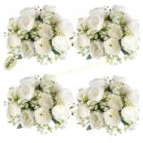 ASTRYAS White Peonies, Fake Flowers