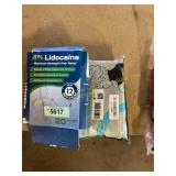 Lidocaine, ice pack