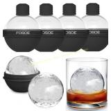 Silicone Ice Ball Molds for Whiskey, Set of 4