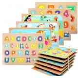 WOOD CITY Toddler Puzzles & Rack Set