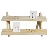 NAJMECHOY Rustic Wood Display Stand (2-Tier)