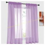DONREN Lilac Sheer Curtains (52x54)