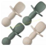 Ginbear Platinum Silicone Baby Spoons 4-Pack