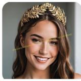 SWEETV Goddess Crown Bridal Headband, Gold