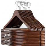 AMKUFO 17.5" Wooden Hangers, 24 Walnut