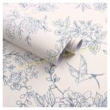 Froluya Cream Floral Peel & Stick Wallpaper
