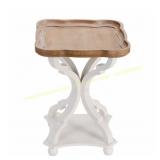 Farmhouse 25" Natural Brown Tray End Table