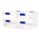 Homz Heavy Duty Clear Stackable Totes