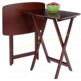 WZZXSA 2pc Walnut TV Tray Set