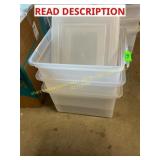 3 ct plastic file storage totes with lids