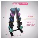 HolaHatha Neoprene Dumbbell Set with Rack