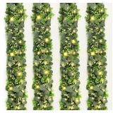 4Pcs Eucalyptus Garland with Lights, 5.9FT