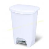 Glad 13-Gal Trash Can, Pedal, White