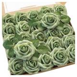 2 Boxes 25pcs Real-Looking Elf Green Roses