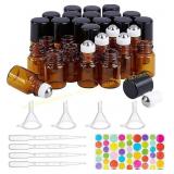BENECREAT 2ml Amber Glass Roller Bottle Set