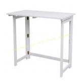 PJ Wood Folding Desk with Leg Hinges White
