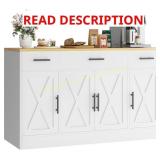 Vongrasig Buffet Cabinet with Drawers, White