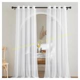 NICETOWN White Sheer Curtains, 84" (2 Pcs)