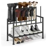 DIMJ 3-Tier Free Standing Shoe Rack, Black