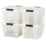 IRIS USA 30L Plastic Storage Box w/ Lid (4)