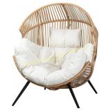 JAMFLY Egg Chair Outdoor Wicker Lounger Chair