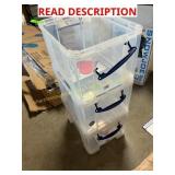 3 ct. Plastic Storage Box, 32L