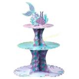 Mermaid Cupcake Stand, 3-Tier, Ocean Theme