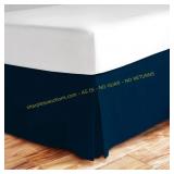 Valencia Split Corner Bed Skirt 18" Drop Navy