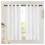 NICETOWN White Sheer Curtains, 2 Panels, 54x63