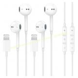 2 Pack iPhone Wired Earbuds with Mic