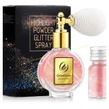 Oranllow Pink Glitter Spray   Holographic