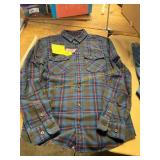 Men s Size S RVCA Long Sleeve Plaid Flannel
