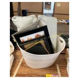 Tote with Handles, Pillows , Picture Frames