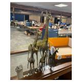 5ct Giraffe Statues, Brass?