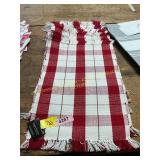 7ct Robert Stanley Red Plaid Fringed Placemats