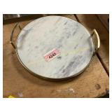 Marble with Brass Serving Tray
