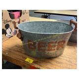 Galvanized Metal Beer Tub with Handles