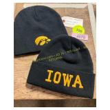 2ct Iowa Hawkeye Black Knit Beanies
