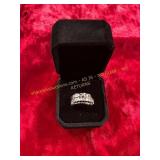 Ladies Stacked Silver Colored Ring Size 6