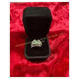 Ladies Stacked Aquamarine Colored Ring Size 6